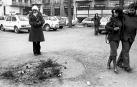 El lugar donde fue asesinado el 26 de noviembre el Joaquín Imaz, jefe de la Policía Armada. Fue la primera víctima de ETA en Navarra /