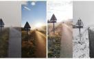 La carretera de Imárcoain a Torres en cuatro días de esta semana, con la Higa de Monreal al fondo