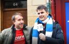 Ambiente previo en las calles de Pamplona antes del encuentro Osasuna-Real Sociedad