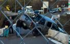 Estado en el que quedó el coche del investigado tras chocar contra el puente sobre el Pisuerga en Cervera (Palencia)