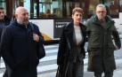 María Chivite y José Luis Arasti, llegando al Parlamento