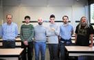 Desde la izquierda, Gustavo Ochoa Lezáun (UPNA), Iker Irañeta Unzué (ikasNOVA, departamento de Educación), Juan Serrano de Rodrigo (Educación), Nicolás Atanés Santos (estudiante de Matemáticas, UNED), José Sebastián Ochotorena (IESO Iñaki Ochoa de Olza) y Javier Ortiz Cortés (IES Mendillorri)