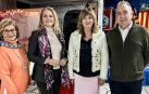 La vicepresidenta del Gobierno de Navarra, Ana Ollo, junto a la directora general de Acción Social y Territorios del Ayuntamiento de Valencia, Francisca Rosa Sampol (1ª izda.); y el presidente de la Euskal Etxea Artea, Nicolás Ibarra
