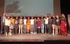 Foto de familia de los premiados en la decimotercera edición del certamen de cortometrajes 'Navarra, Tierra de Cine'