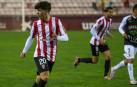 Anai Morales, en un partido con la UD Logroñés esta temporada contra el Tudelano