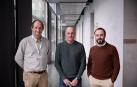 Ricardo Oficialdegui, Javier Pérez de Obanos y Amaiur Guindeo, antes de la sesión de trabajo