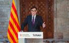 El presidente de la Generalitat, Salvador Illa, en una declaración instituciona
