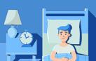 Ilustración de una persona con insomnio