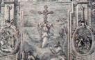 Imagen de San Miguel de Aralar, en un grabado barroco de 1740 de  Miguel Sorelló