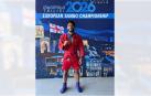 El navarro Ibai Gracia Garijo, con su medalla de bronce en el pasado Europeo de Sambo celebrado en Georgia