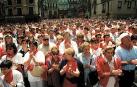 Concentración en Pamplona contra el secuestro de Miguel Ángel Blanco el 11 de julio de 1997, dos días antes de su muerte