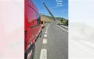Aviso por tráfico lento en la NA-2420 entre Liédena y Lumbier por un transporte especial