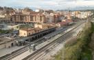 Imagen de la estación de tren de Tudela, ubicada en el centro del casco urbano de la ciudad
