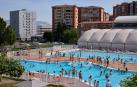 Vista general del Club de Tenis de Pamplona el viernes 29 de mayo, en plena ola de calor