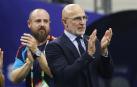 El seleccionador de España, Luis de la Fuente, celebra la victoria contra Portugal tras finalizar el choque de octavos de final del Mundial 2026