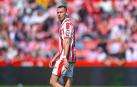 Dubasin, en un partido anterior con el Sporting de Gijón