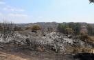 Vista de la situación del incendio de Orés en la comarca zaragozana de las Cinco Villas