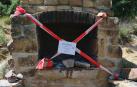Zona de barbacoa precintada por el Gobierno de Navarra ante el riesgo de incendio