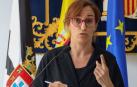 La ministra de Sanidad, Mónica García durante la rueda de prensa tras su encuentro con el presidente de la Ciudad Autónoma de Ceuta, Juan Jesús Vivas