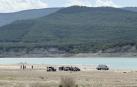 Patrullas de la Guardia Civil, al día siguiente del hallazgo de los restos humanos en Yesa