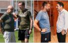 A la izquierda, Cata y Ramis. A la derecha, Braulio y Óscar Sánchez (entrenador del Valencia)
