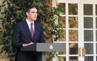 Comparecencia del presidente del Gobierno en Moncloa en abril de 2024 para confirmar que seguía en el cargo tras su retiro de cinco días por las diligencias penales abiertas a su mujer