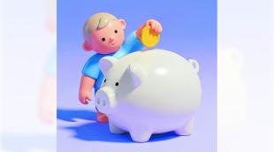 Ilustración de una hucha para ahorrar dinero