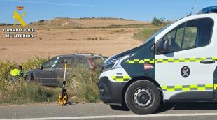 Herido un hombre de 74 años en una salida de vía en Murillo el Cuende