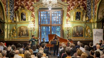 Público reunido en la Capilla Rococó de la Catedral, en un concierto de la edición anterior de ‘Pompaelo Antiqua’.