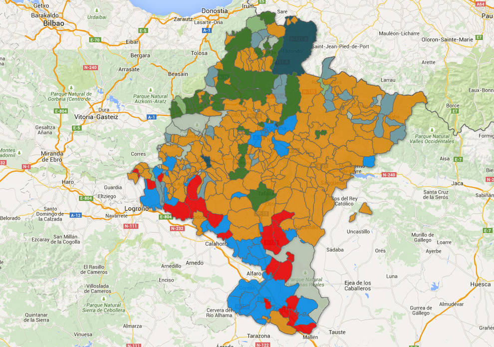 Los pactos electorales cambian el color de 19 municipios de Navarra