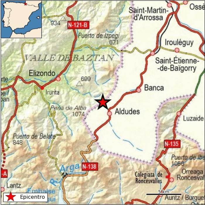 Se registra un terremoto de 3,7 grados en Bertizarana