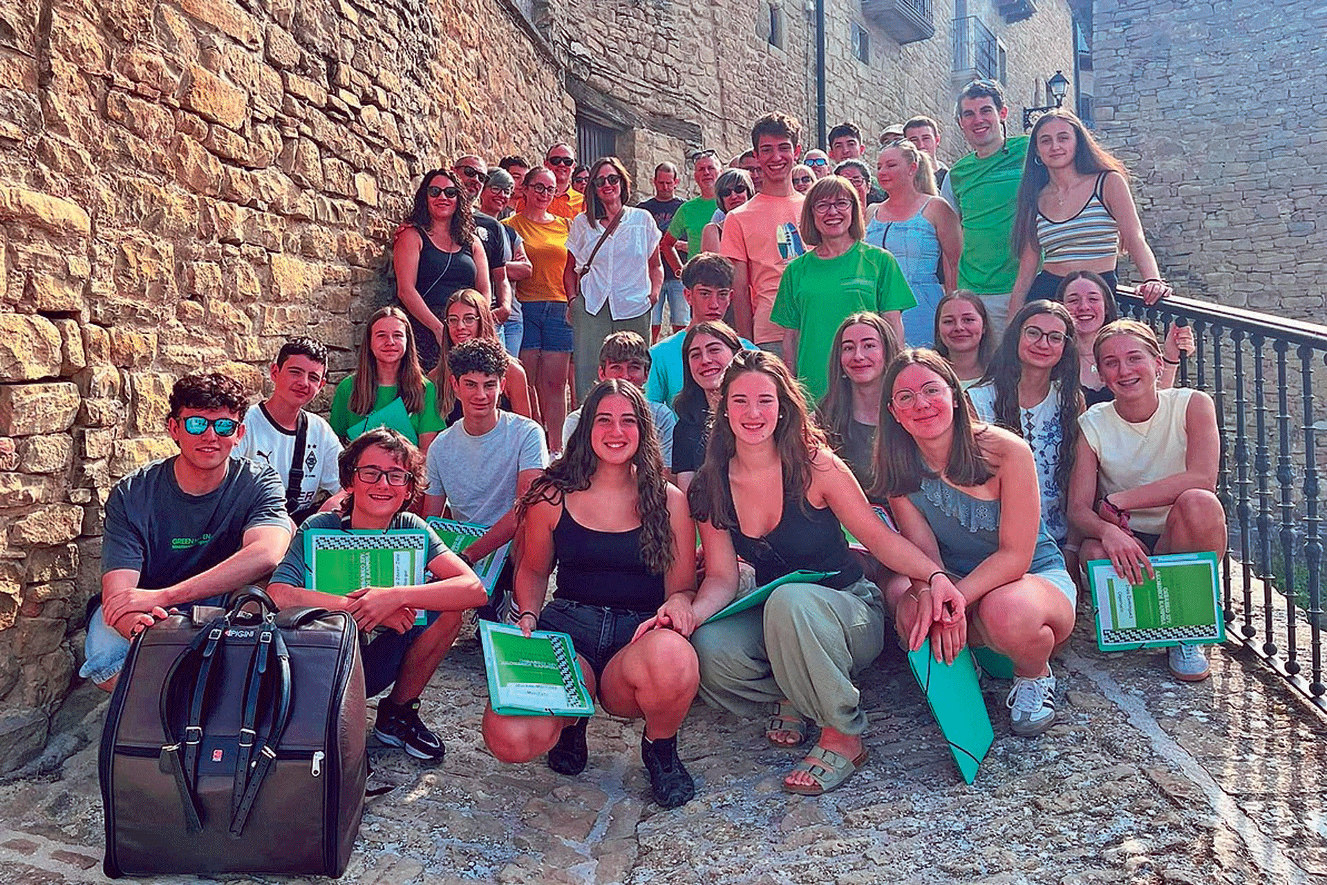 Participantes en la XIV edición del Campus de Acordeón de Aibar, fotografiados este martes