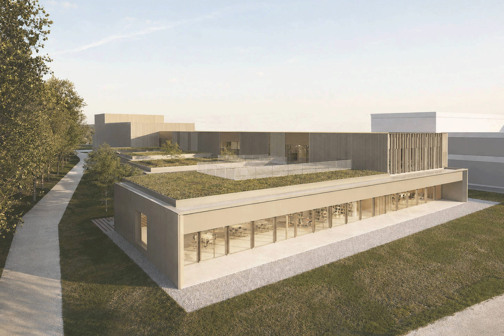 Recreación del proyecto de casa de cultura que se quiere construir en el Valle de Egüés
